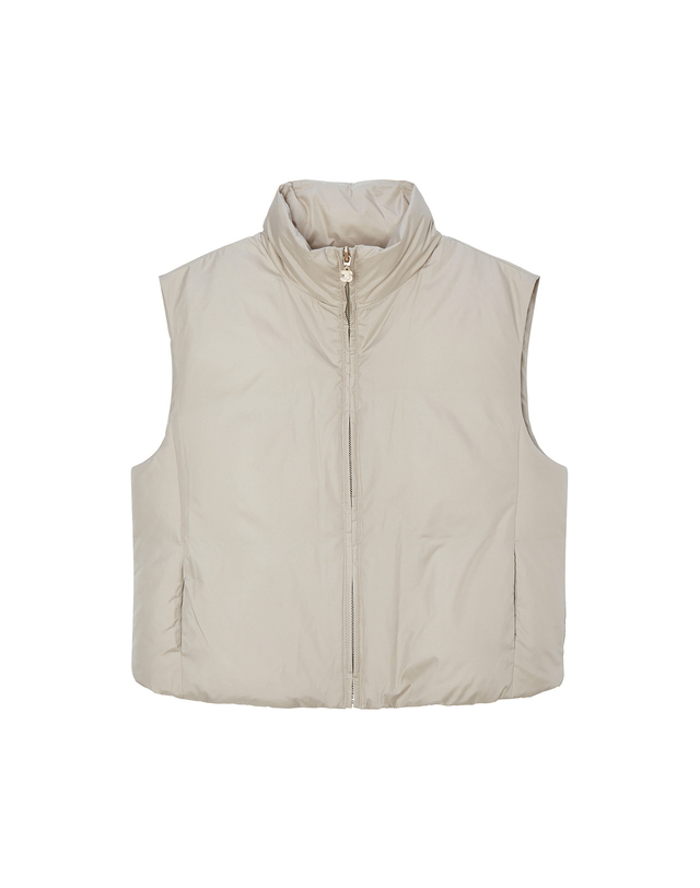 질스튜어트 뉴욕 여성 (패딩조끼SET) 베이지 퀼팅 후드 스트랩 구스다운 롱패딩 VEST 점퍼 밝은 베이지 상세