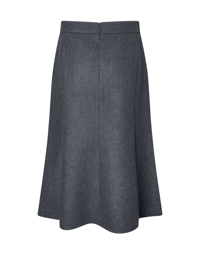 질스튜어트 뉴욕 여성 차콜그레이 절개장식 울캐시미어혼방 플레어스커트 차콜 그레이 착용컷