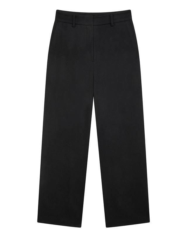 질스튜어트 뉴욕 여성 블랙 캐시미어 블렌드 세미와이드 팬츠 상세
