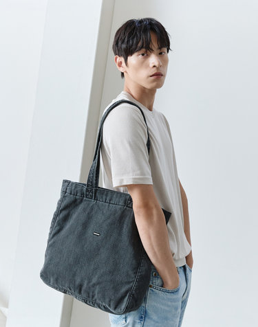 [Washing Denim] 그레이 워싱데님 에코백 겸 토트백