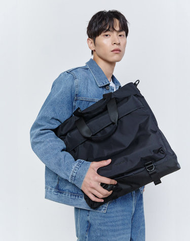 [브룩스] 로고장식 나일론 토트백 블랙
