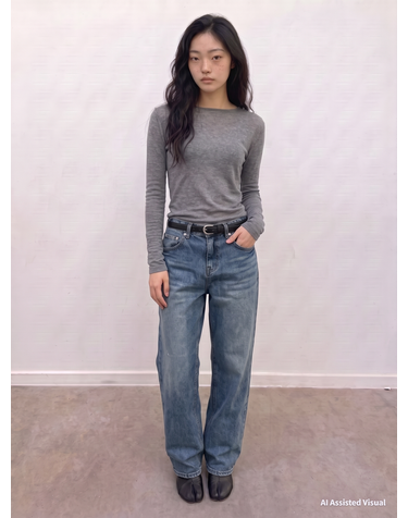 20mm 블랙 소가죽 슬림 여성벨트