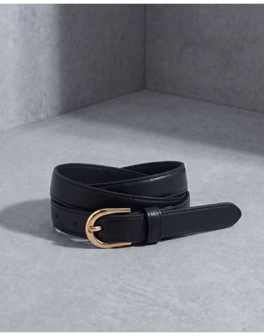 20mm 블랙 골드버클 소가죽 슬림 여성벨트