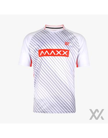 맥스스포츠 MXFT048_White&Orange 배드민턴 의류 상의 반팔티셔츠