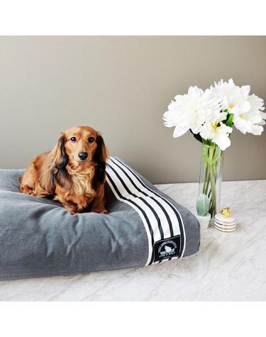 GRAY LUCKY STRIPE BED