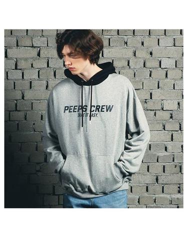 [핍스] PEEPS Mix color hoody(grey)_핍스 후드티