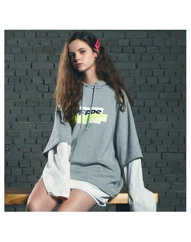 [핍스] PEEPS Layered hoody(grey)_핍스 후드티