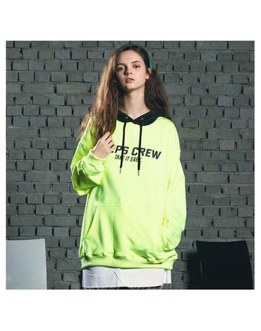 [핍스] PEEPS Mix color hoody(neon green)_핍스 후드티