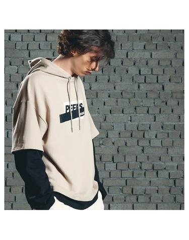[핍스] PEEPS Layered hoody(beige)_핍스 후드티
