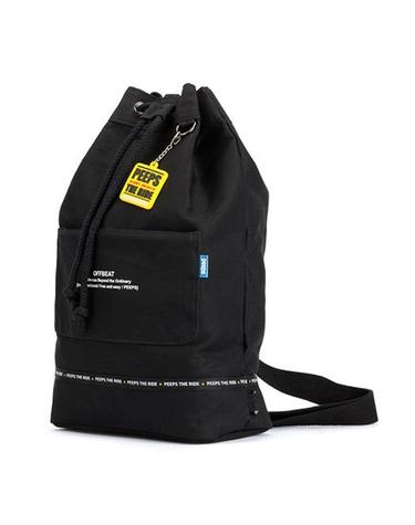 [핍스] PEEPS offbeat canvas bucket bag(black)