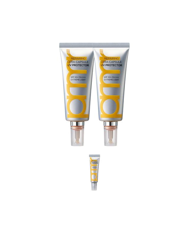 프리메라 리페어링 세라캡슐 UV 프로텍터 40ml 듀오 착용컷