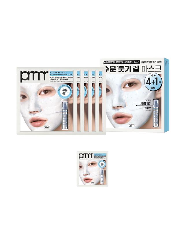 프리메라 쓰리씨-히알루론산 세럼 메가 샷 겔마스크 36g 5매 착용컷