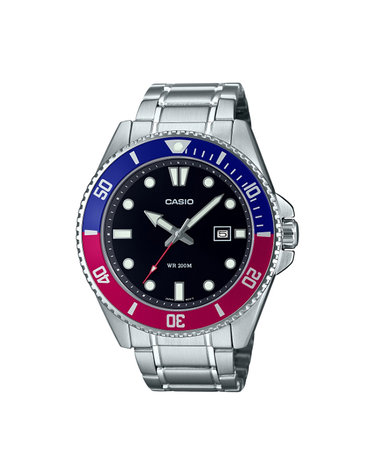 카시오 남성 메탈 시계 흑새치 다이버 MDV-107D-1A3