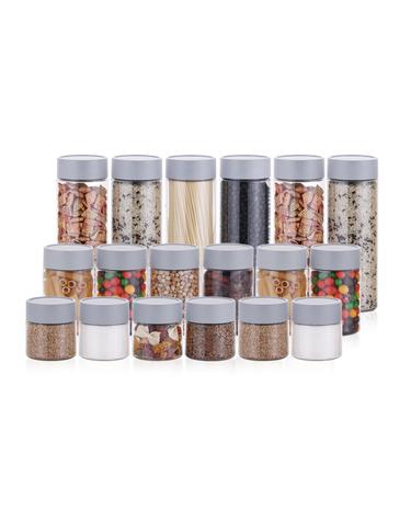 바른락 냉장고 깔끔 보관용기(그레이) 실속 18P(대6 중6 소6)+세척솔