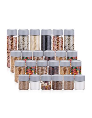 바른락 냉장고 깔끔 보관용기(그레이) 실속 24P(대6 중12 소6)+세척솔