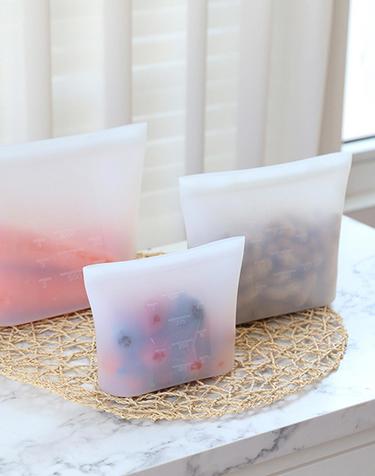 바른락 스탠드 실리콘 지퍼백 3P세트(500/1000/1500ml)