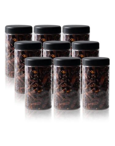 냉장고 ALL 원형(블랙) 보관용기 600ml (중) X 9개입
