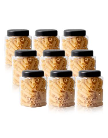 싹정리 냉장고 사각 보관용기(원형-블랙) 600ml(중) X 9개입