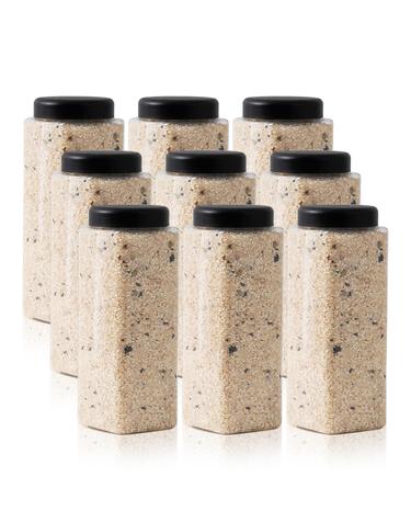 싹정리 냉장고 사각 보관용기(원형-블랙) 1200ml(대) X 9개입