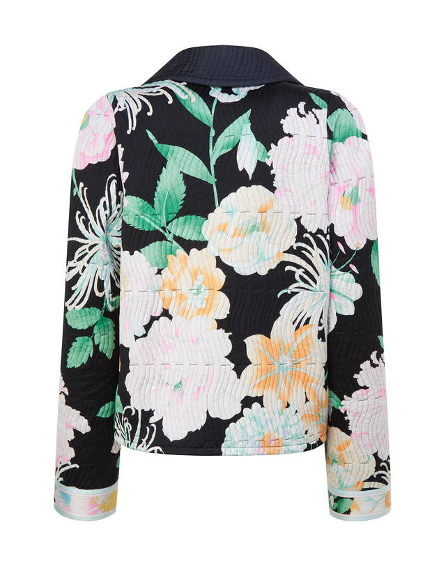 레오나드 네이비 플라워 실크 자켓 착용컷
