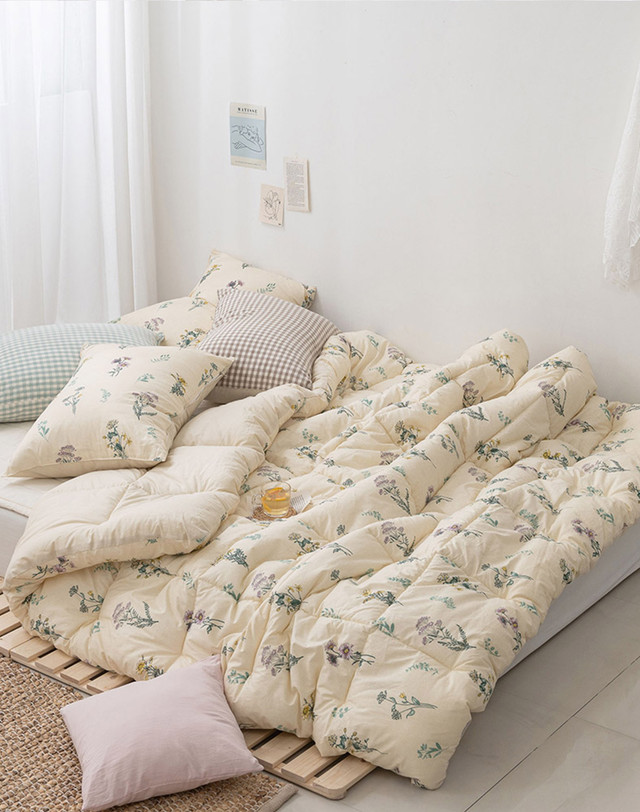 샤이닝홈 [샤이닝홈] 더블리 쥬디스 40수 면 차렵이불 SS 150x200 무형광 워싱광목 순면100% 자극없이 부드러운 사계절 겨울이불 슈퍼싱글 착용컷