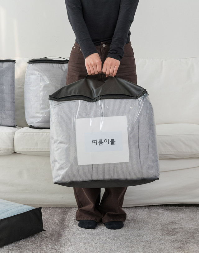 샤이닝홈 더블리 생활방수 이불정리함 보관가방 대형 착용컷