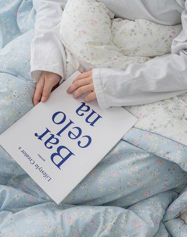 [샤이닝홈] 더블리 페도라 양면 마이크로 모달 간절기이불 SS 베개세트