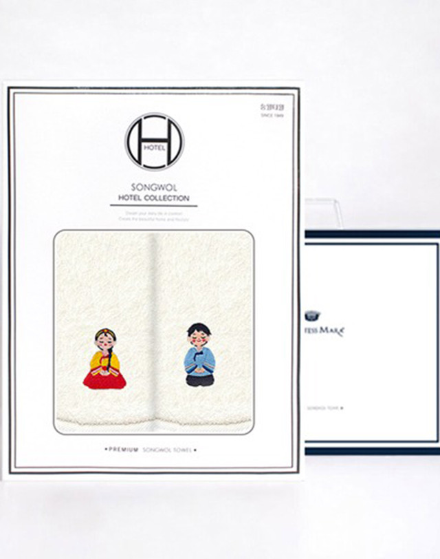 샤이닝홈 [샤이닝홈] 플러피 소원 한복자수 호텔수건 30수 150G 선물세트 모음 착용컷