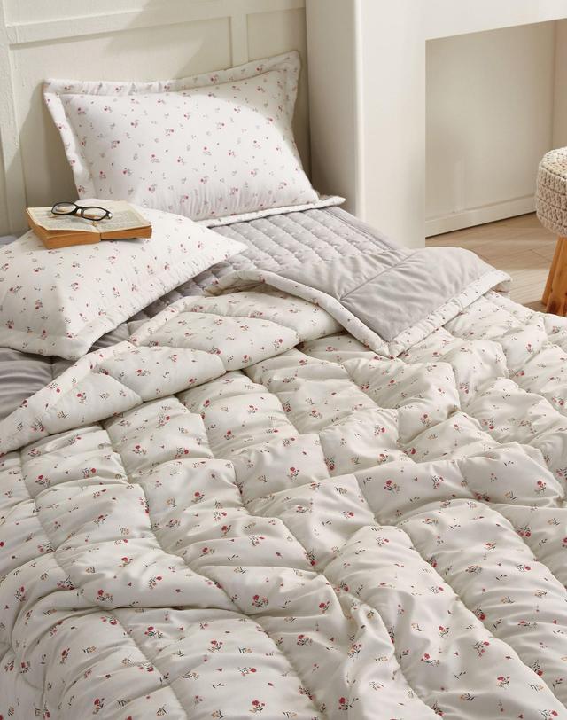 샤이닝홈 [샤이닝홈] 리브린 허밍포레 세미마이크로 극세사 차렵이불 SS 단품&세트 2컬러 겨울이불세트 포근한 차렵이불 착용컷