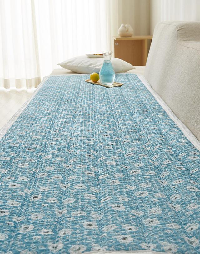 샤이닝홈 리브린 블루미 시어서커 여름 소파패드 3단/4단 2size 2컬러 착용컷