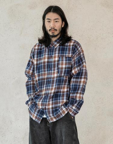 러기드하우스 : 빈티지 무드 플레이드 체크 셔츠 2컬러