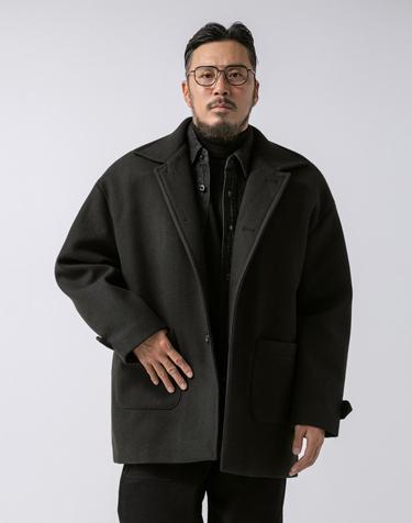 러기드하우스 : 페어링 퀼티드 싱글 하프 코트 3컬러