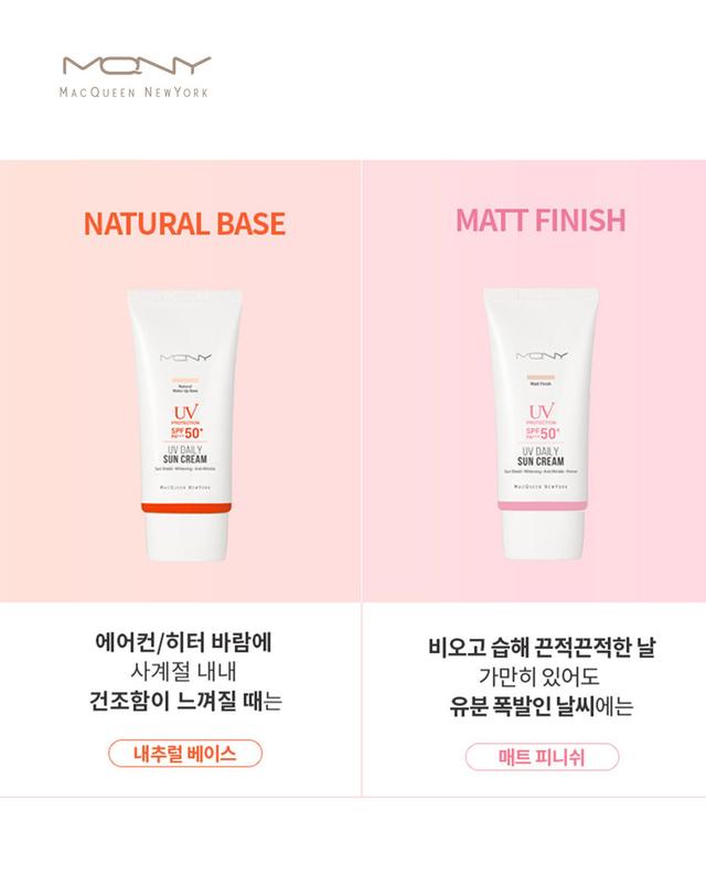 맥퀸뉴욕 [1+1+1] 맥퀸뉴욕 UV 데일리 선크림 50ml 2종 (옵션 택1) /SPF50+PA+++ 수분 썬 스크린 스포츠 착용컷