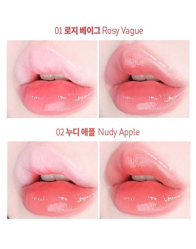 맥퀸뉴욕 [1+1] 글로우 멜팅 립스틱 /컬러 립글로스 누드 코랄 5컬러 3.5g 착용컷