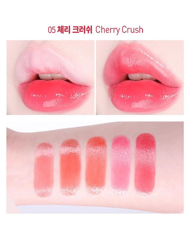 맥퀸뉴욕 [1+1] 글로우 멜팅 립스틱 /컬러 립글로스 누드 코랄 5컬러 3.5g 착용컷