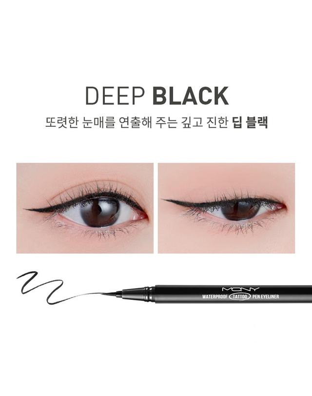 맥퀸뉴욕 [1+1+1] 워터프루프 타투 펜 아이라이너 /샤프 리퀴드 붓펜 아이라인 0.5g 착용컷