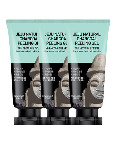 과일나라 제주 자연의 차콜 필링젤 120ml 3개 저자극 얼굴 각질제거 스크럽 필링