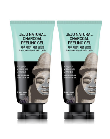 과일나라 제주 자연의 차콜 필링젤 120ml 2개 저자극 얼굴 각질제거 스크럽 필링