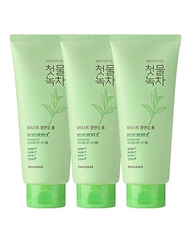 과일나라 첫물녹차 모이스트 클렌징폼 180ml 3개