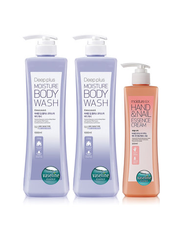 바세린 대용량 바디워시 1000ml 2개+핸드크림 500ml