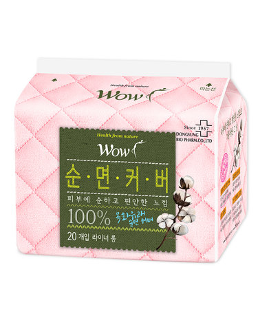 와우 순면 생리대 슬림 롱 팬티라이너 20p