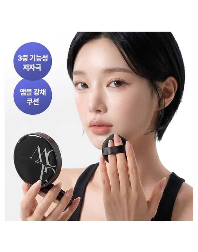 리르 리르 글로우 커버 쿠션 - 수분 물광 촉촉 광채 쿠션 착용컷