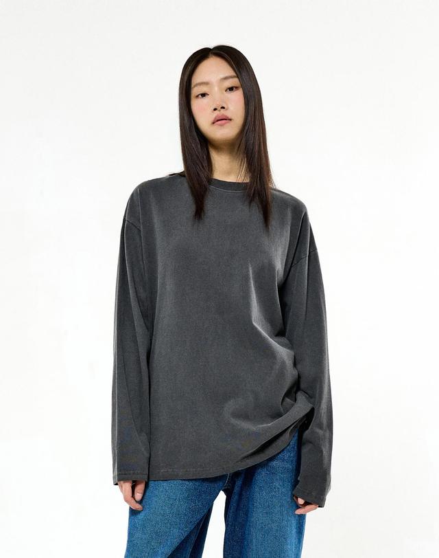 미니멀프로젝트 미니멀프로젝트 피그먼트 워시드 오버핏 롱 슬리브 티셔츠 MLT105 / 6color 착용컷