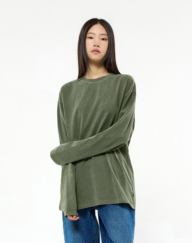 미니멀프로젝트 미니멀프로젝트 피그먼트 워시드 오버핏 롱 슬리브 티셔츠 MLT105 / 6color 착용컷