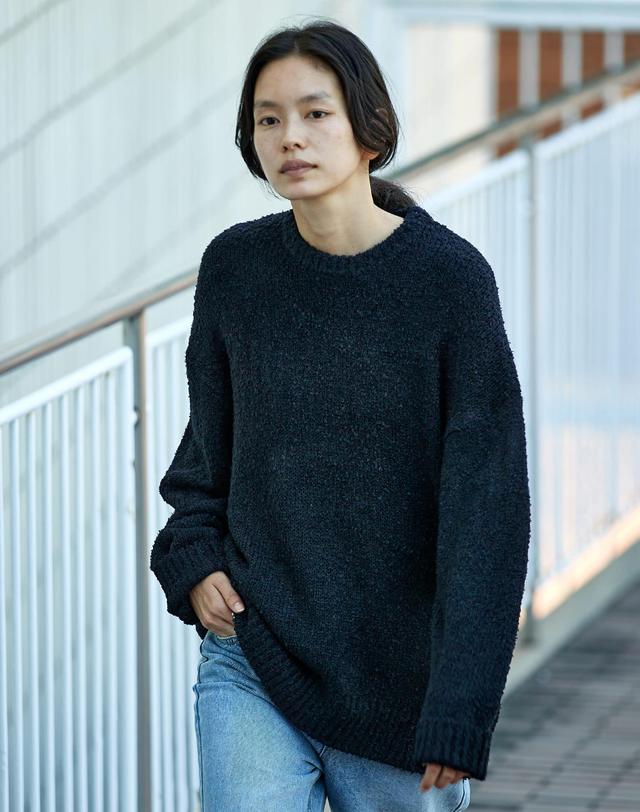 미니멀프로젝트 미니멀프로젝트 부클 라운드 니트 MNT104 [6color] W 착용컷
