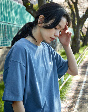 피그먼트 스몰로고 오버핏 반팔티셔츠 MST145 / 4color w