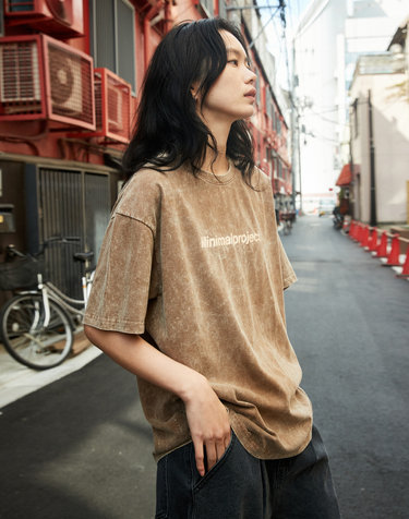 스노우 워싱 로고 오버핏 반팔티셔츠 MST146 / 4color w