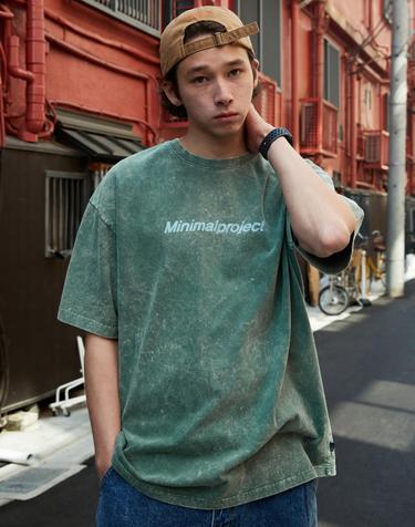 스노우 워싱 로고 오버핏 반팔티셔츠 MST146 / 4color