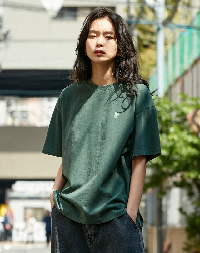 미니멀프로젝트 피그먼트 스몰로고 오버핏 반팔티셔츠 MST145 / 4color w 착용컷
