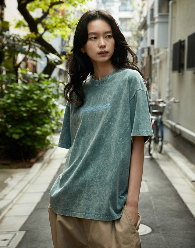 미니멀프로젝트 스노우 워싱 로고 오버핏 반팔티셔츠 MST146 / 4color w 착용컷